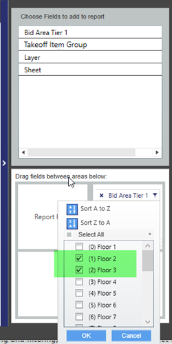 column group filtering