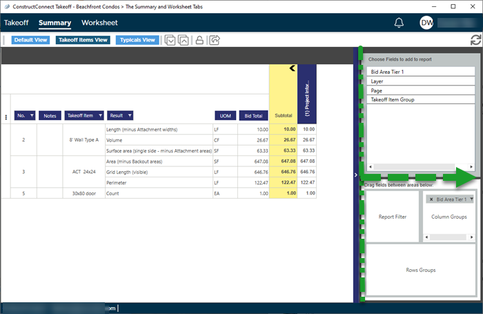 Summary Tab default view showing control panel