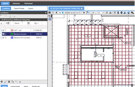 Drawing backouts - filling in using Multi-Condition Takeoff double-click