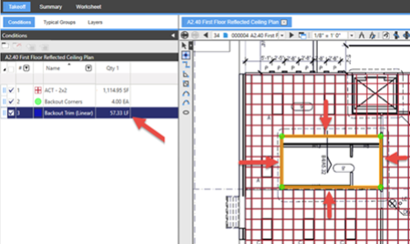 Drawing backouts - filling in using Multi-Condition Takeoff double-clicking