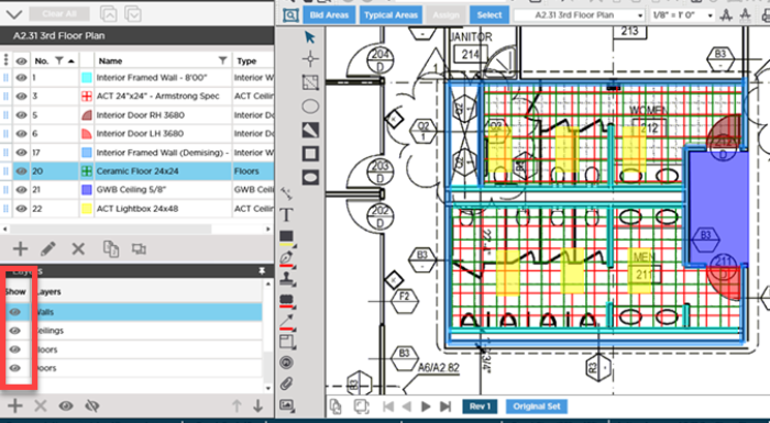 when all layers are on, the takeoff for different Conditions can overlay and be hard to distinguish