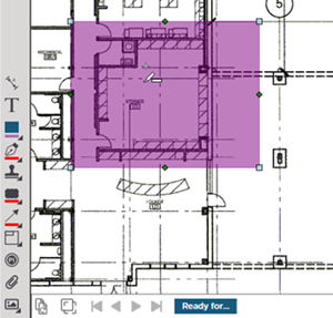 highlighter annotation drawn on plan