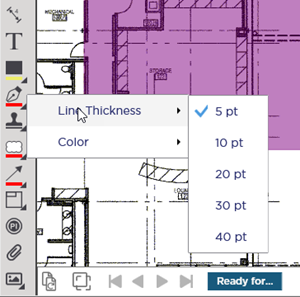 ink color and line width menu