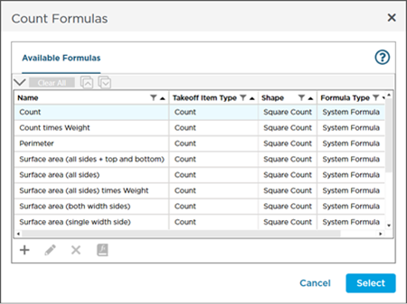 you can select addition results to add to this Takeoff Item