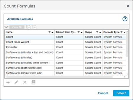 you can select addition results to add to this Takeoff Item