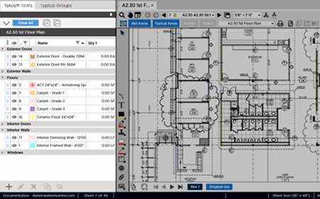 Takeoff Tab with Conditions Pane highlighted