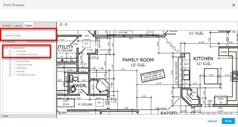 Print Preview - Current View