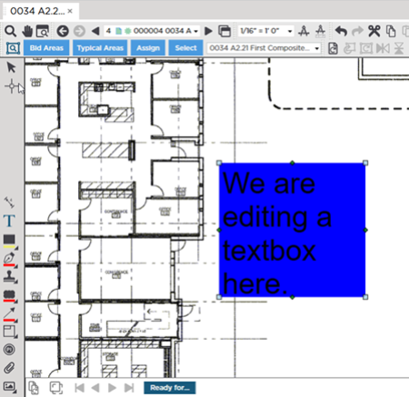 text annotation on plan