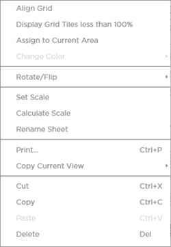 context menu - takeoff window gridded area takeoff objct