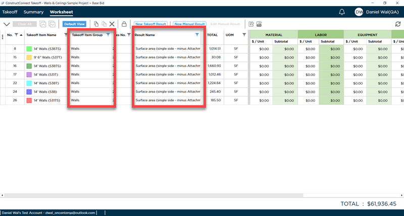 filtering the Worksheet Tab by column header