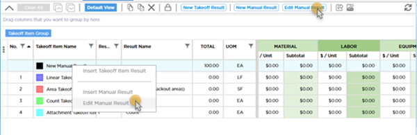 Edit Manual Result previously added to Worksheet Tab