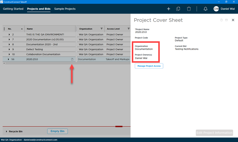 CCTO Project Cover Sheet - collaborator view