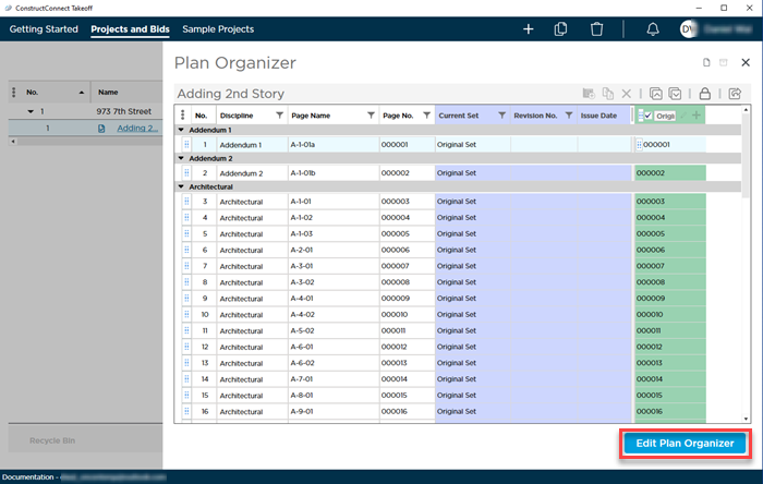 Plan Organizer Open in Locked mode