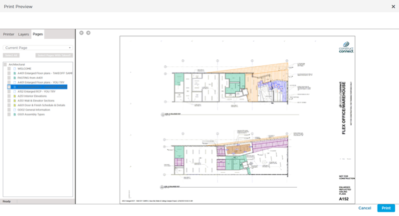 CC Takeoff print current page