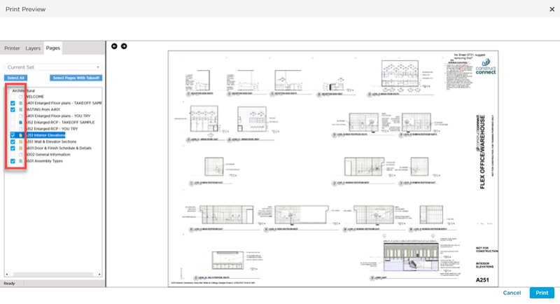 CC Takeoff print multiple pages or an entire plan set