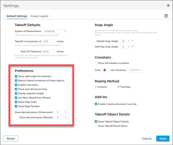 Preferences adjust how you work with the program