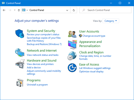 Windows Control Panel - Regional Settings