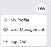 ConstructConnect Takeoff Tab User menu
