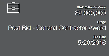 ConstructConnect Leads project summary tile