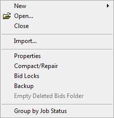 Quick Bid Bid Navigator Context Menu