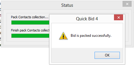 Quick Bid Bid Package created successfully