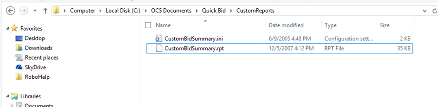You save your Custom Reports files in the CustomReports folder