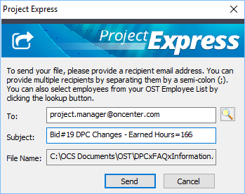 Project Express Send Changes to