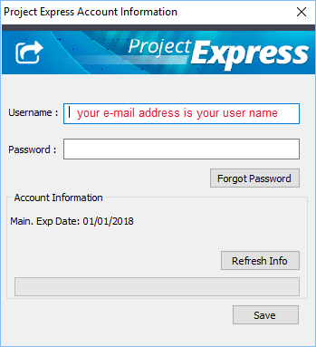 Project Express No info warning