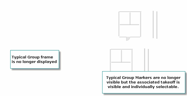 In DPC Mode, you only see the takeoff associated with the Typical Group and each piece of takeoff can be selected separately for percenting