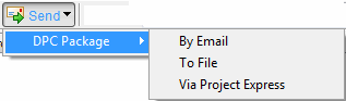 The Send menu includes the option to send a DPC Bid Package after the bid is flipped to DPC mode