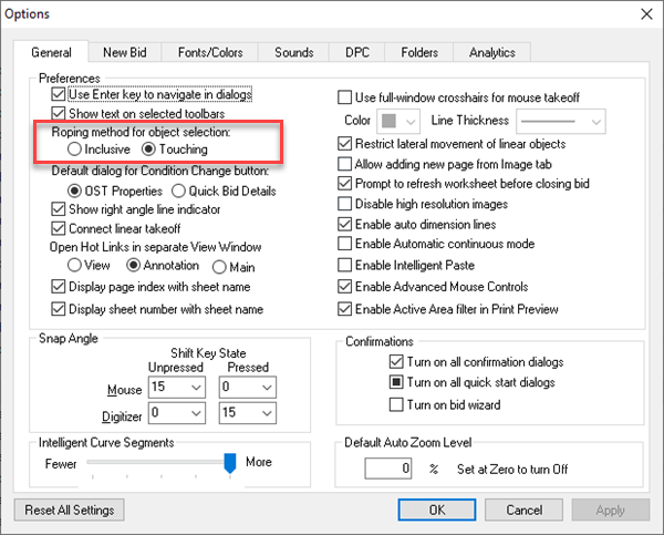 DPC Options - General Tab