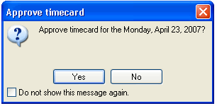 Approve timecard confirmation