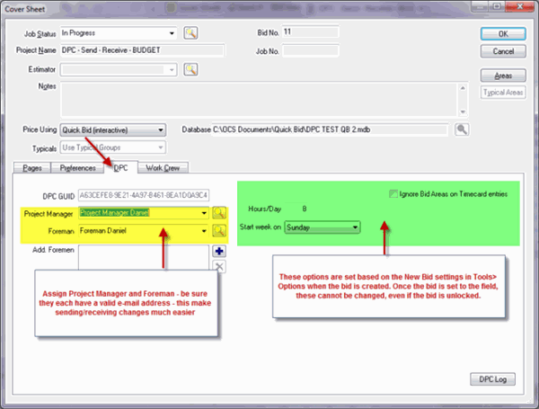 Digital Production Control bid cover sheet