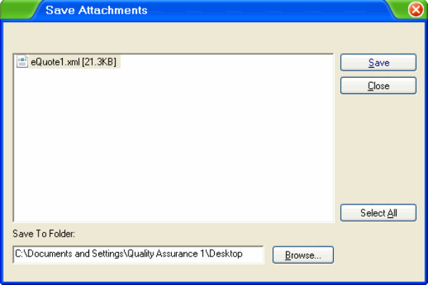 Fixing eQuote received in IncrediMail - save dialog box