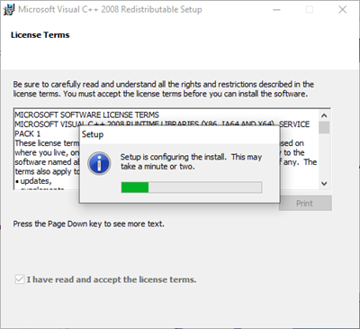 Microsoft Visual C++ Installation - Installation progress