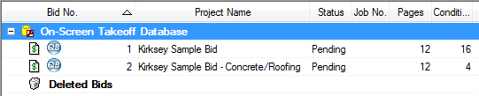 OST showing two copies of the same job, taken off by different estimators