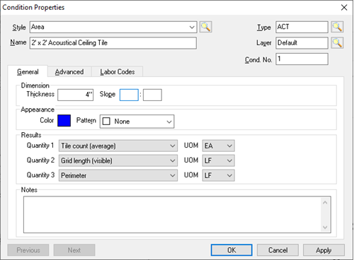 ACT Area Condition Properties