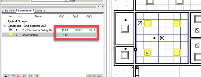 ACT Area grid takeoff with Attachments