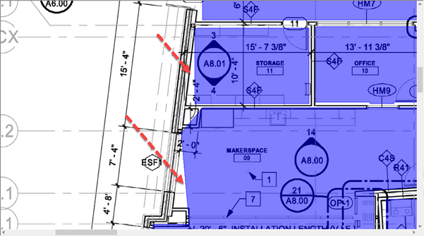 Takeoff Boost walls drawn on greyed-out reference lines