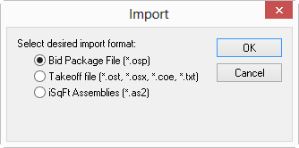 OST import dialog box options