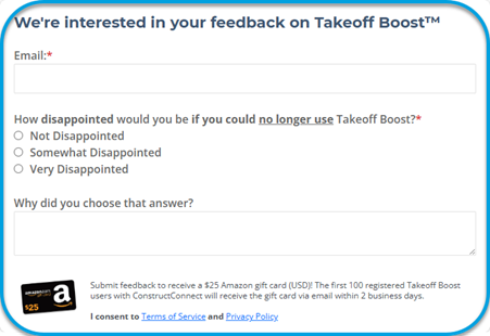 Takeoff Boost feedback form