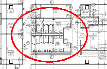 oval annotation can be used instead of highlighting to draw attention to some region on the plan