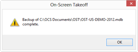 OST Database Backup confirmation