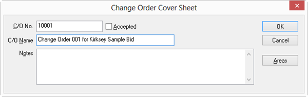 Change Order Cover Sheet