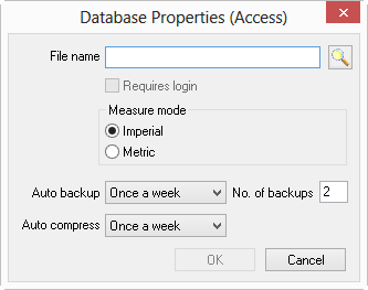 OST Databases Properties dialog box
