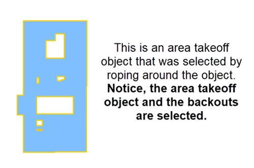 Area object and Backouts selected