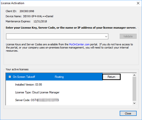 Click the plus sign next to a license in the bottom of the License Activation dialog box to see details about it