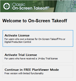 select activate a license or continue using unlicensed version