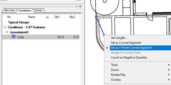 OST - setting a linear segment to 3-point curve