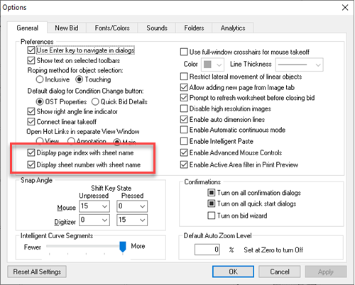 OST Options to show-hide Page and Sheet Numbers